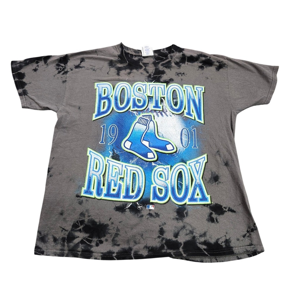 BOSTON RED SOX MENS L GREY MLB TIE DYE BASEBALL '47 EUC